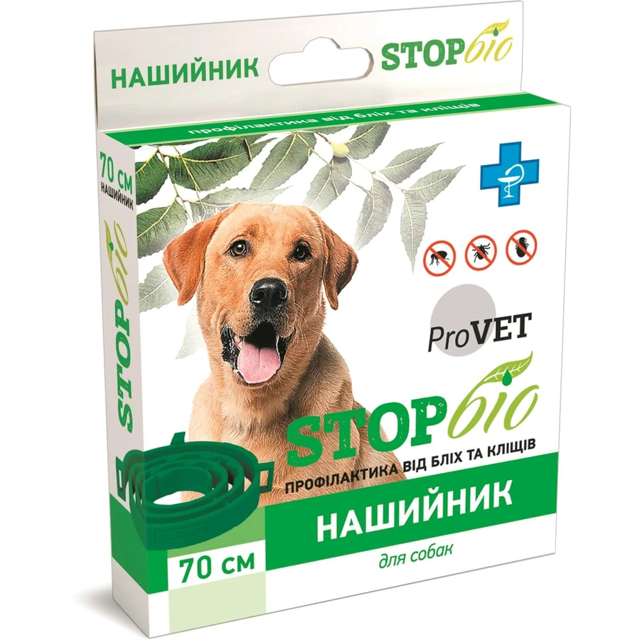 Нашийник для тварин ProVET СТОП БІО репелентний від зовнішніх паразитів для собак 70 см: ціни та характеристики