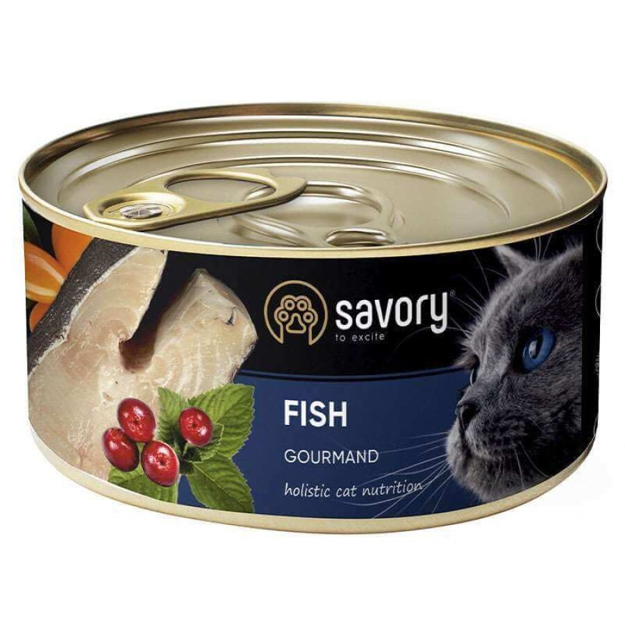 Влажный корм для кошек Savory Cat Can Adult для прихотливых кошек (рыба) 100 г: цены и характеристики
