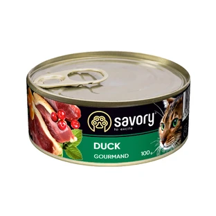 Влажный корм для кошек Savory Cat Can Adult для прихотливых кошек (утка) 100 г