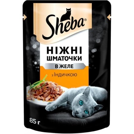 Вологий корм для кішок Sheba cij POU з індичкою в желе 85 г