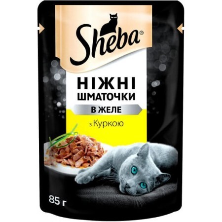 Вологий корм для кішок Sheba cij POU з куркою в желе 85 г