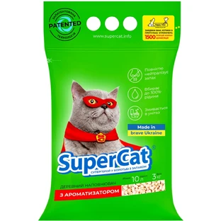 Наполнитель для туалета Super Cat Древесный впитывающий с ароматизатором 3 кг (5 л)