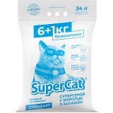 Наполнитель для туалета Super Cat Стандарт Деревянный впитывающий 6+1 кг (12 л)