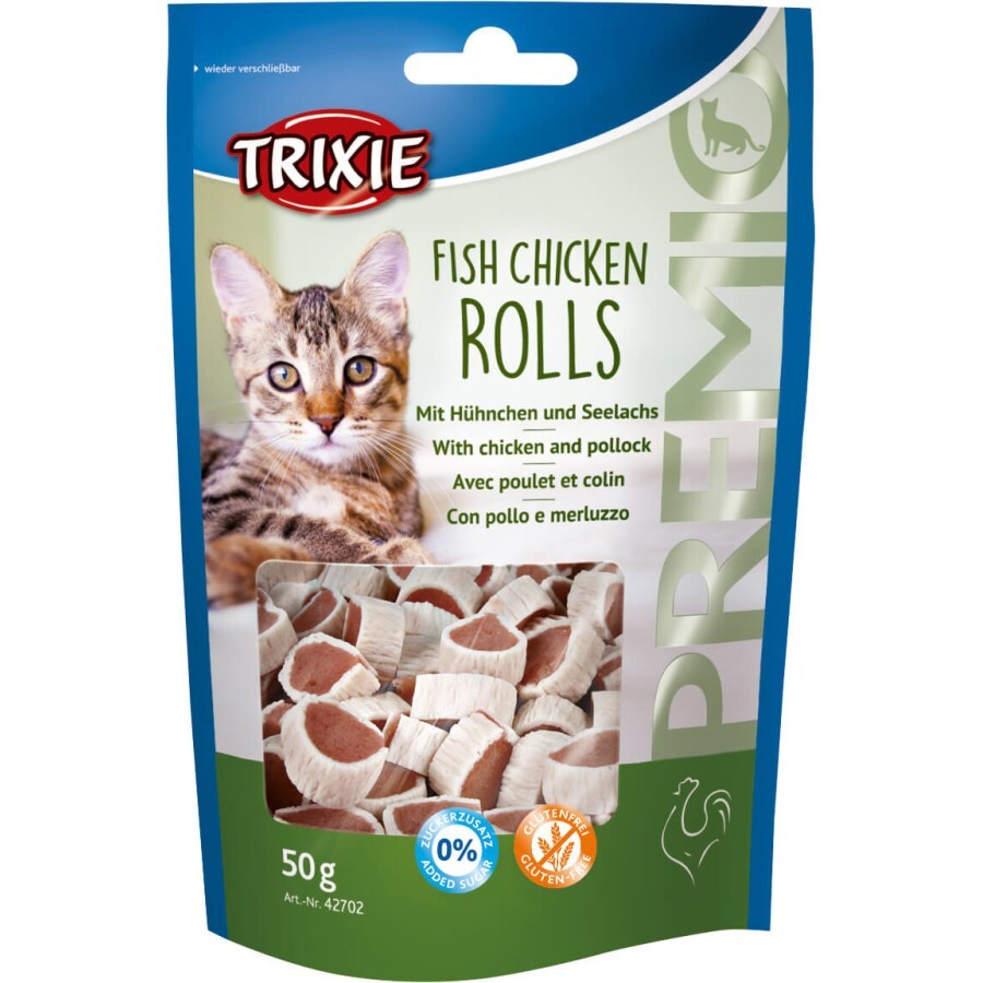 Ласощі для котів Trixie Premio Rolls з куркою та сайдою 50 г: ціни та характеристики