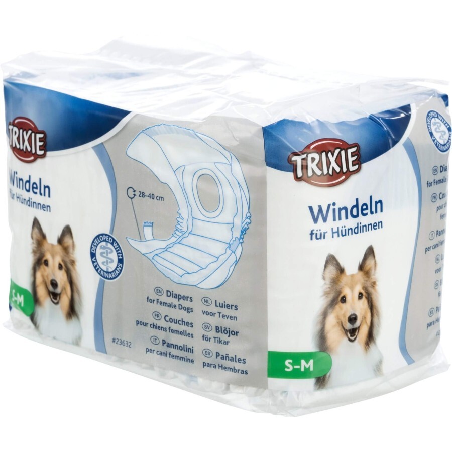 Підгузки для тварин Trixie для собак (сучок) S-M 28-40 см, 12 шт.: ціни та характеристики