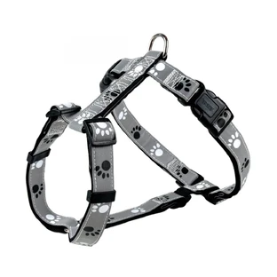 Шлея для собак Trixie Silver Reflect з лапами S-M 40-65 см/20 мм сіра