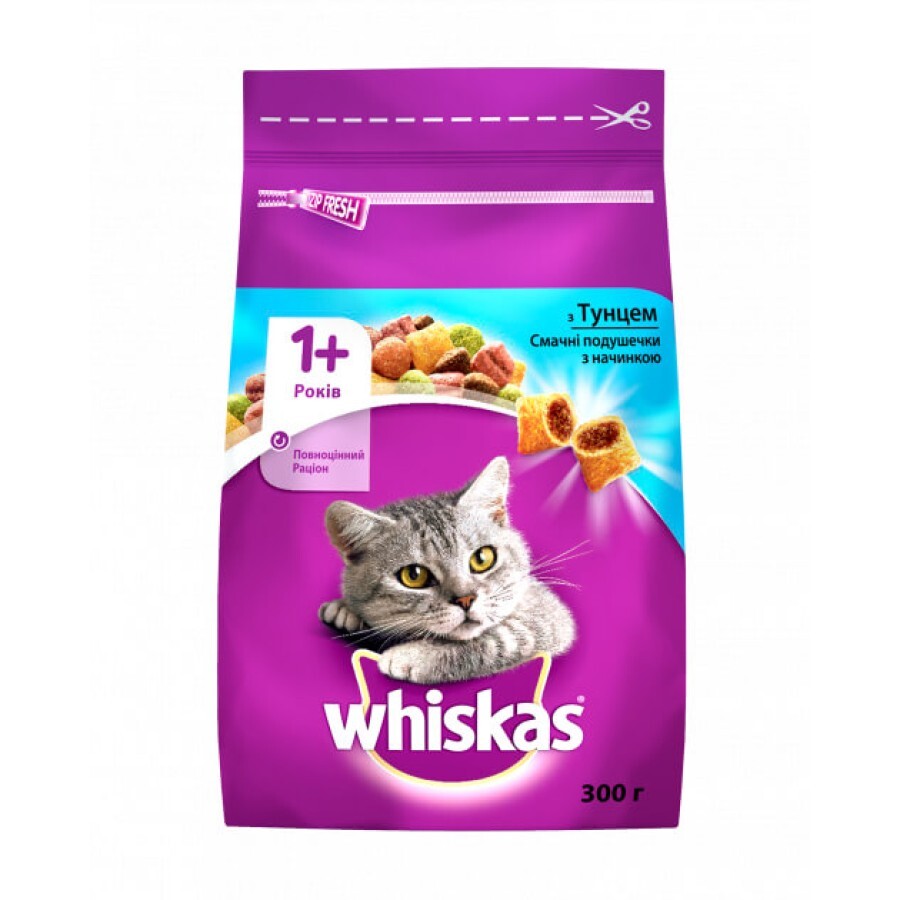 Сухой корм для кошек Whiskas с тунцем 300 г: цены и характеристики