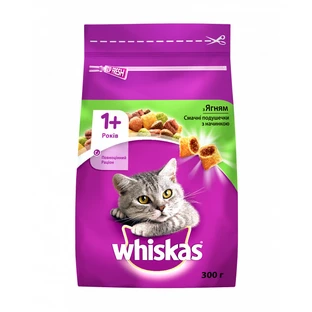 Сухий корм для кішок Whiskas з ягням 300 г