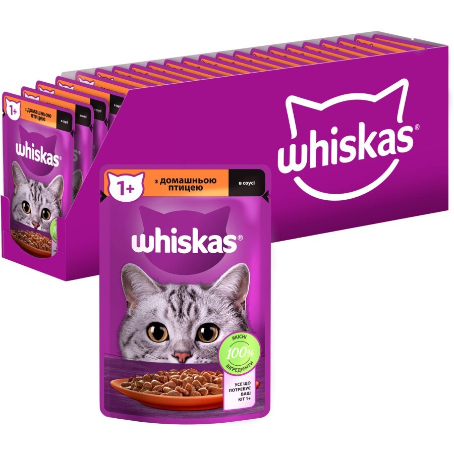 Влажный корм для кошек Whiskas Домашняя птица в соусе 85 г: цены и характеристики