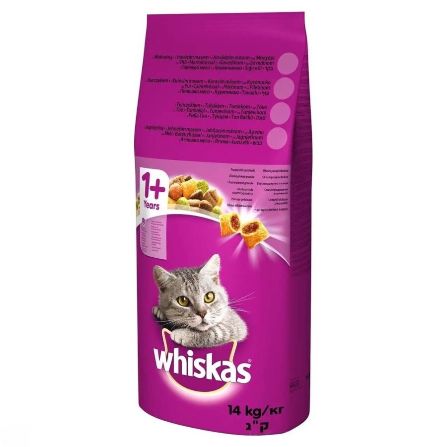 Сухой корм для кошек Whiskas с курицей 14 кг: цены и характеристики