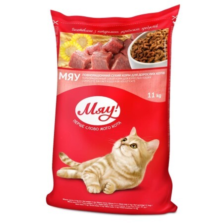 Сухой корм для кошек Мяу! с карасем 11 кг