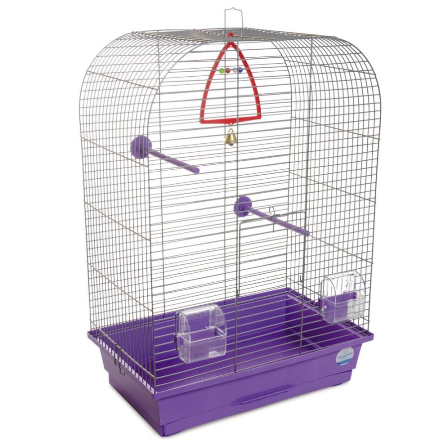 Клетка для птиц Природа Аурика, 44x27x64 см, хром/фиолетовая: цены и характеристики