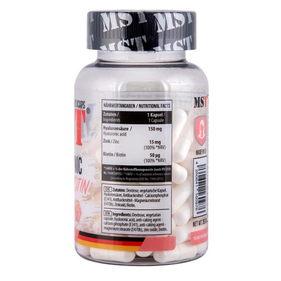 MST Вітаміни Гіалуронова кислота + біотін 90 веган.капс: ціни та характеристики