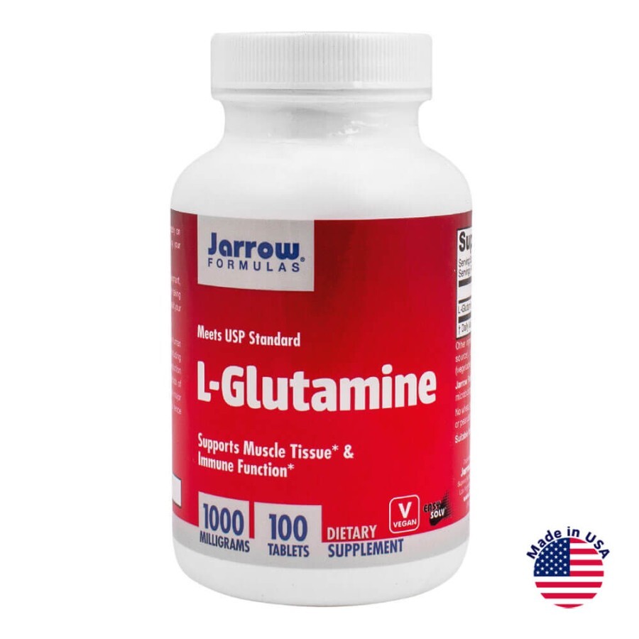 L-глутамин, 1000 мг, 100 капсул, Jarrow Formulas: цены и характеристики
