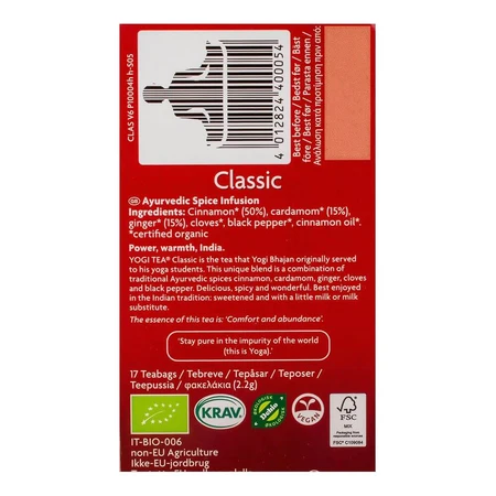 BIO YOGI TEA Чай Класичний: ціни та характеристики