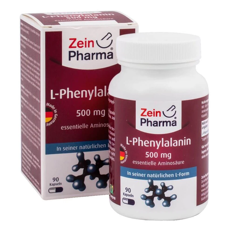 L-фенілаланін Zein Pharma, 500 мг, 90 капсул: ціни та характеристики