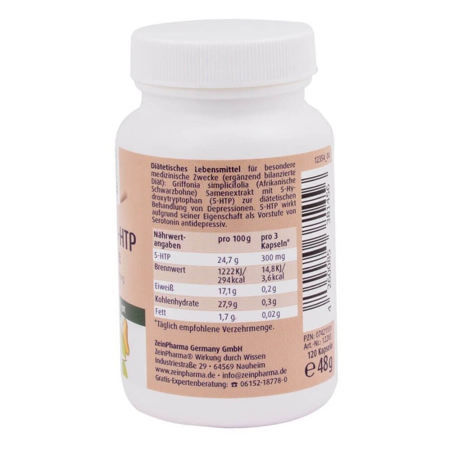 5-НТР, 5 -гідрокситриптофан Zein Pharma, 100 мг, Forte, 120 капсул: ціни та характеристики