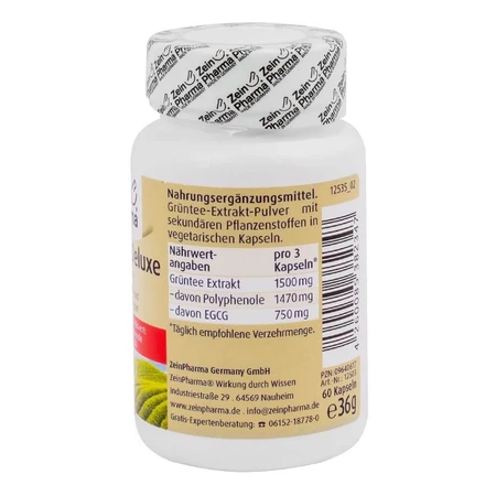 Зеленый чай Delux, 500 мг, 60 капсул, ZeinPharma: цены и характеристики