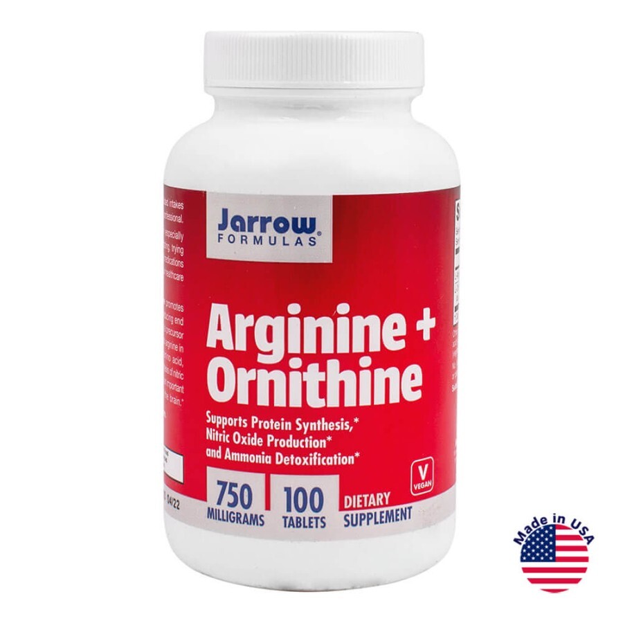 Аргинин+Орнитин, 750 мг, 100 табл., Jarrow Formulas: цены и характеристики