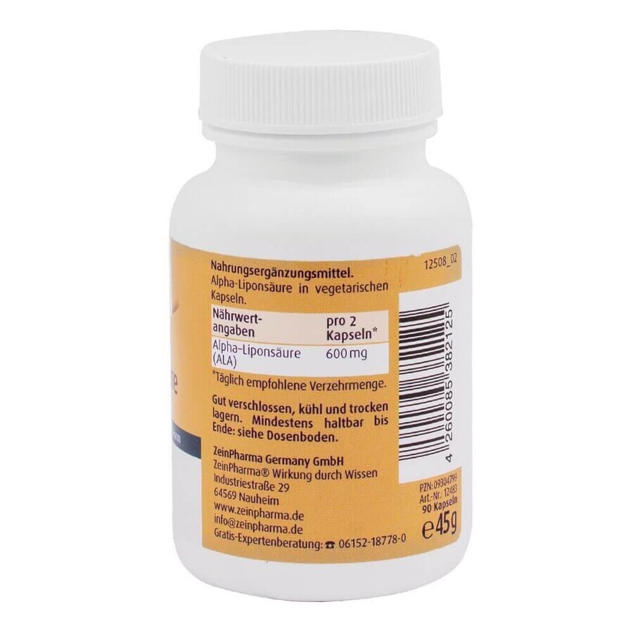Альфа-ліпоєва кислота Zein Pharma, 300 мг, 90 капсул: ціни та характеристики