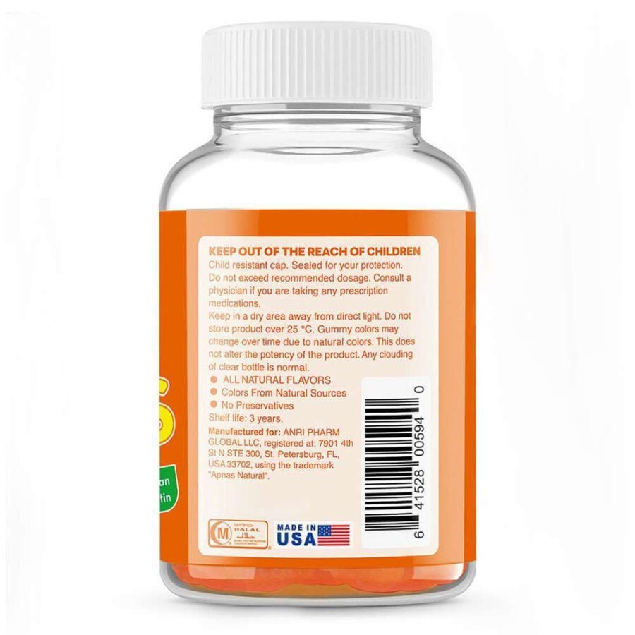Витамин С для детей, 125 мг, 30 жевательных пастилок, Apnas Natural: цены и характеристики