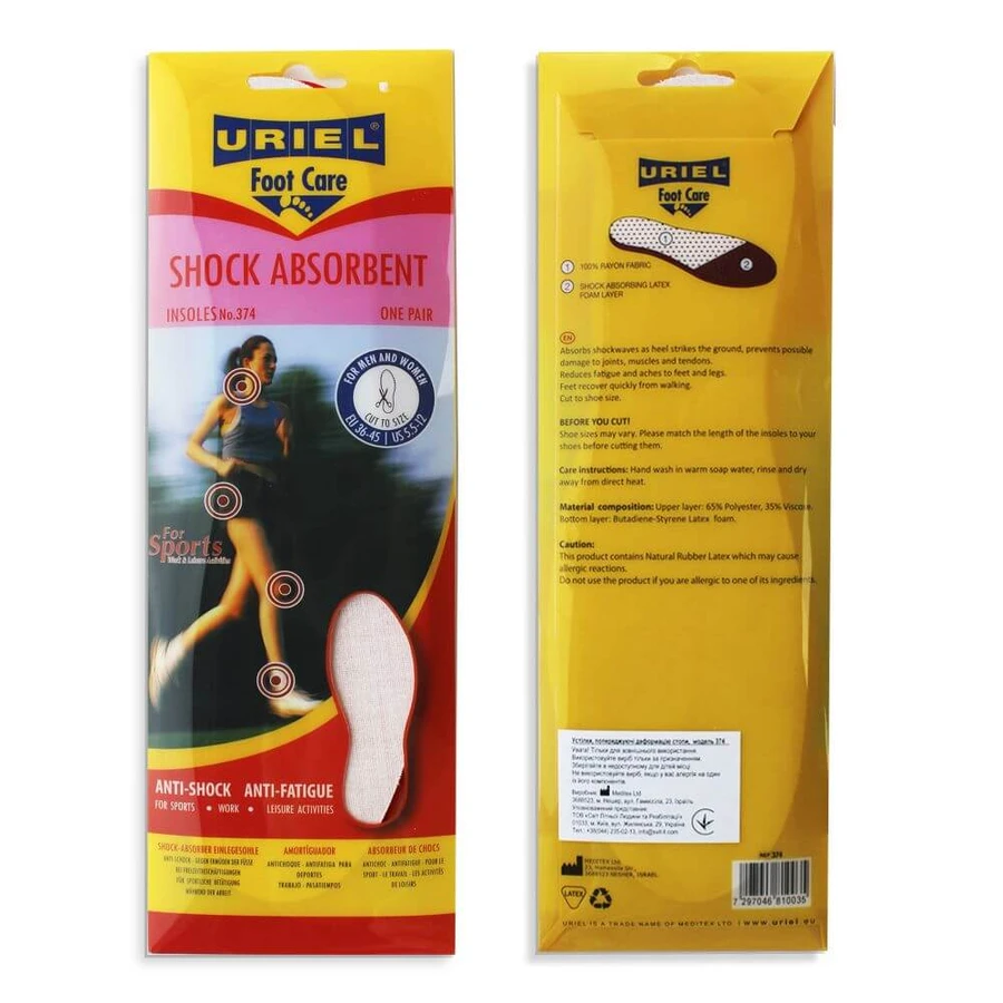 Устілки, попереджуючі деформацію стопи Shock Absorbing Insoles: ціни та характеристики