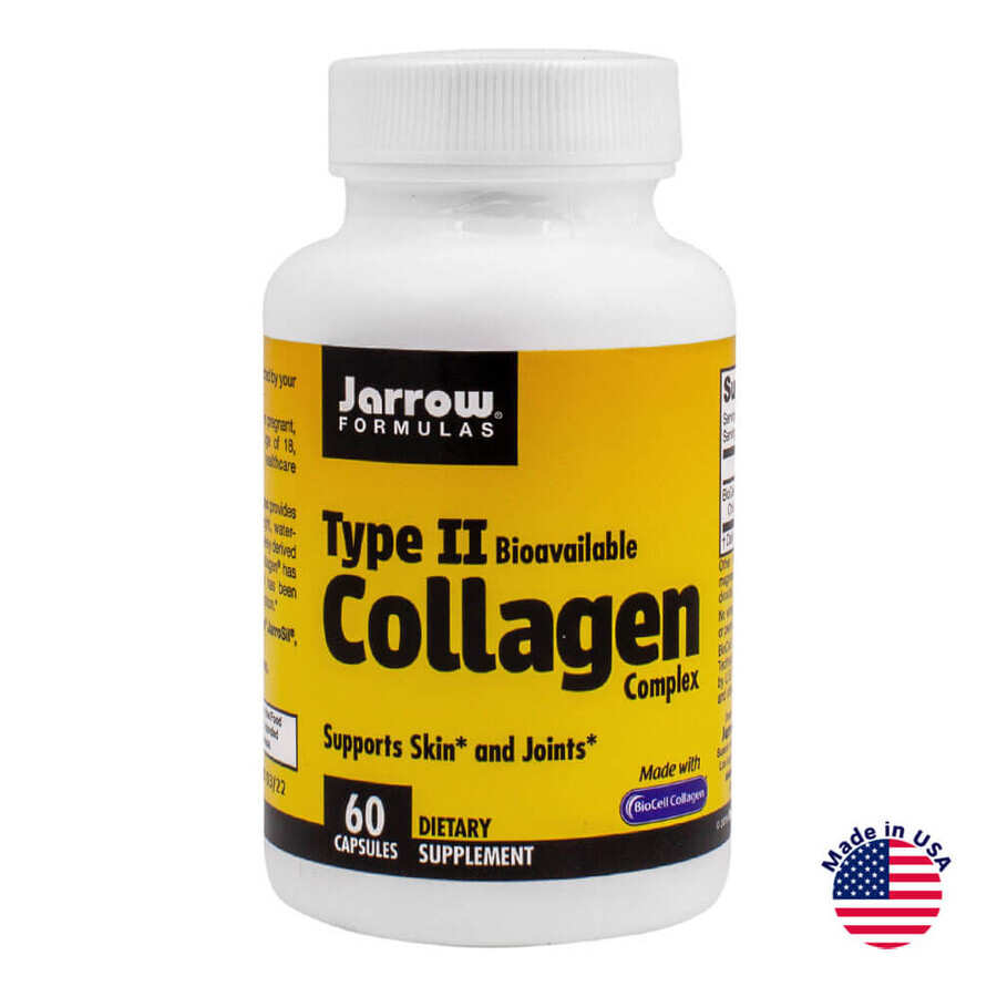 Колаген II типу, 1000 мг, Type II Collagen Complex, Jarrow Formulas, 60 капсул: ціни та характеристики