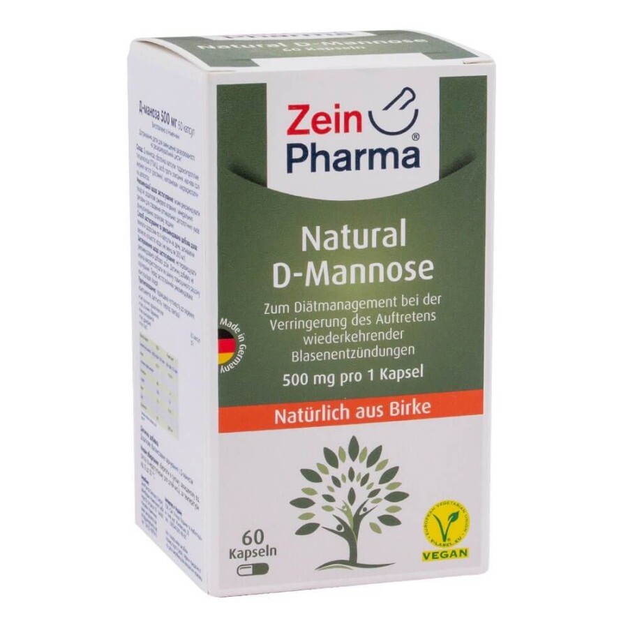 Д-маноза, 500 мг, 60 капсул, ZeinPharma: цены и характеристики