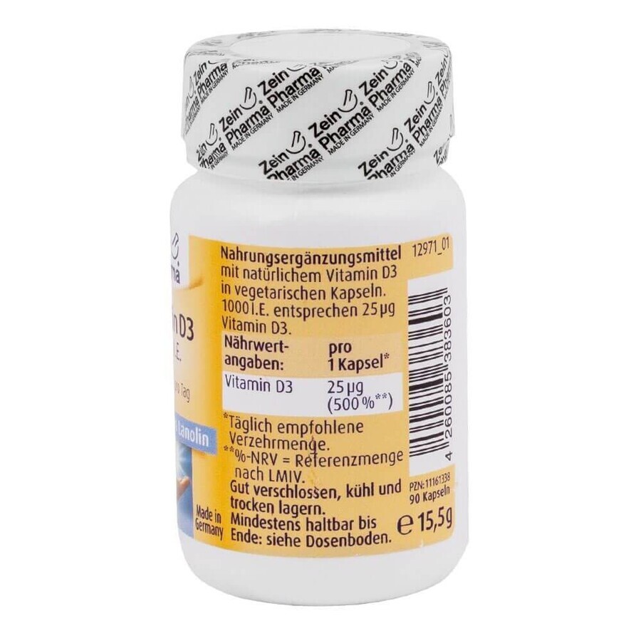 Витамин D3, 1000 МЕ, 90 капсул, ZeinPharma: цены и характеристики