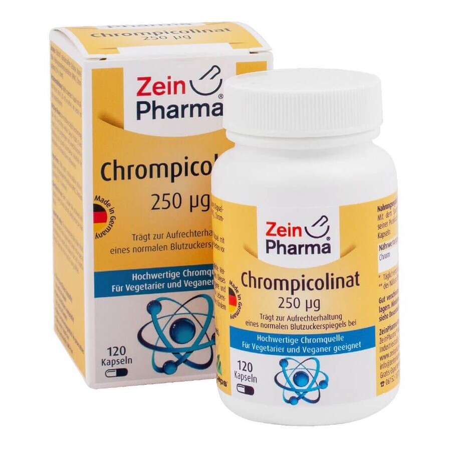 Піколінат хрому Zein Pharma, 250 мкг, 120 капсул: ціни та характеристики