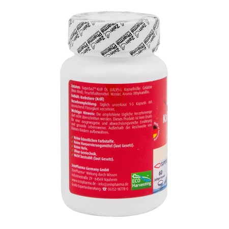 Олія криля з астаксантином, ваніль Zein Pharma, 500 мг, 60 м'яких капсул: ціни та характеристики