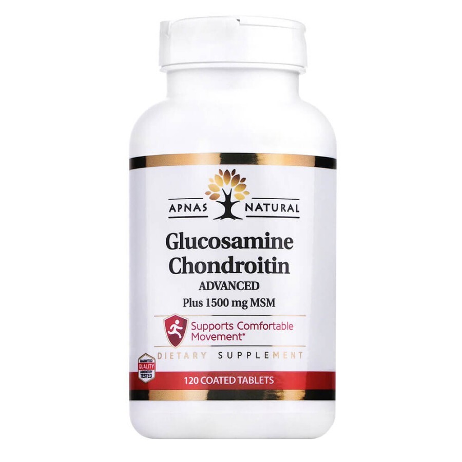 Глюкозамин, хондроитин + МСМ, 1500 мг, 120 табл., Apnas Natural: цены и характеристики