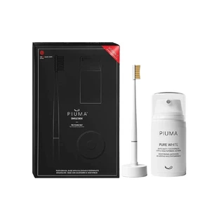 Зубна щітка Piuma Medium Vitamin C + база (календар), біла + зубна паста, 75 мл
