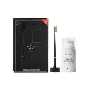 Зубна щітка Piuma Medium Vitamin C + база (календар), чорна + зубна паста, 75 мл