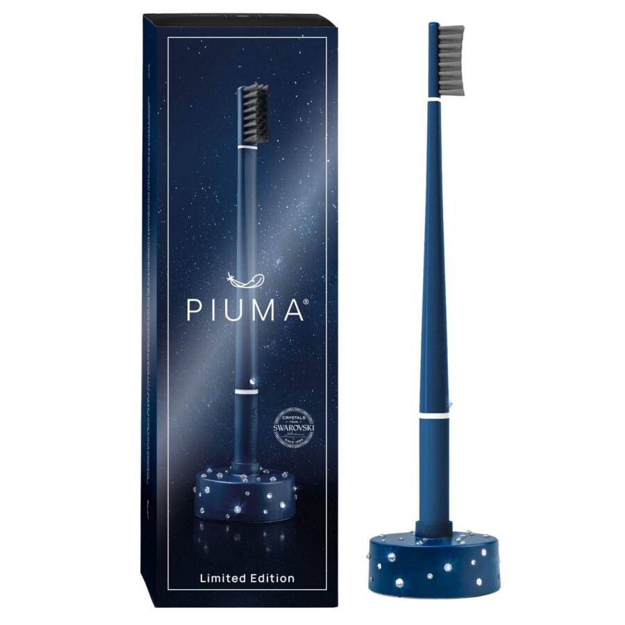 Зубна щітка Piuma Swarovski Soft + база-календар, синя: ціни та характеристики