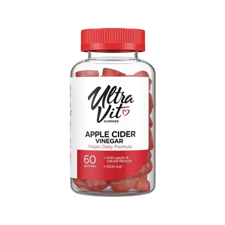 Яблучний оцет VPLab UltraVit Apple Cider Vinegar, яблуко, 60 жувальних пастилок: цены и характеристики
