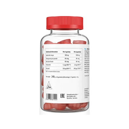 Яблучний оцет VPLab UltraVit Apple Cider Vinegar, яблуко, 60 жувальних пастилок: цены и характеристики