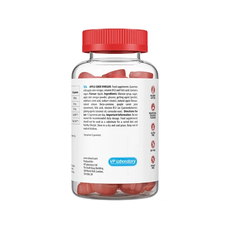 Яблучний оцет VPLab UltraVit Apple Cider Vinegar, яблуко, 60 жувальних пастилок: цены и характеристики