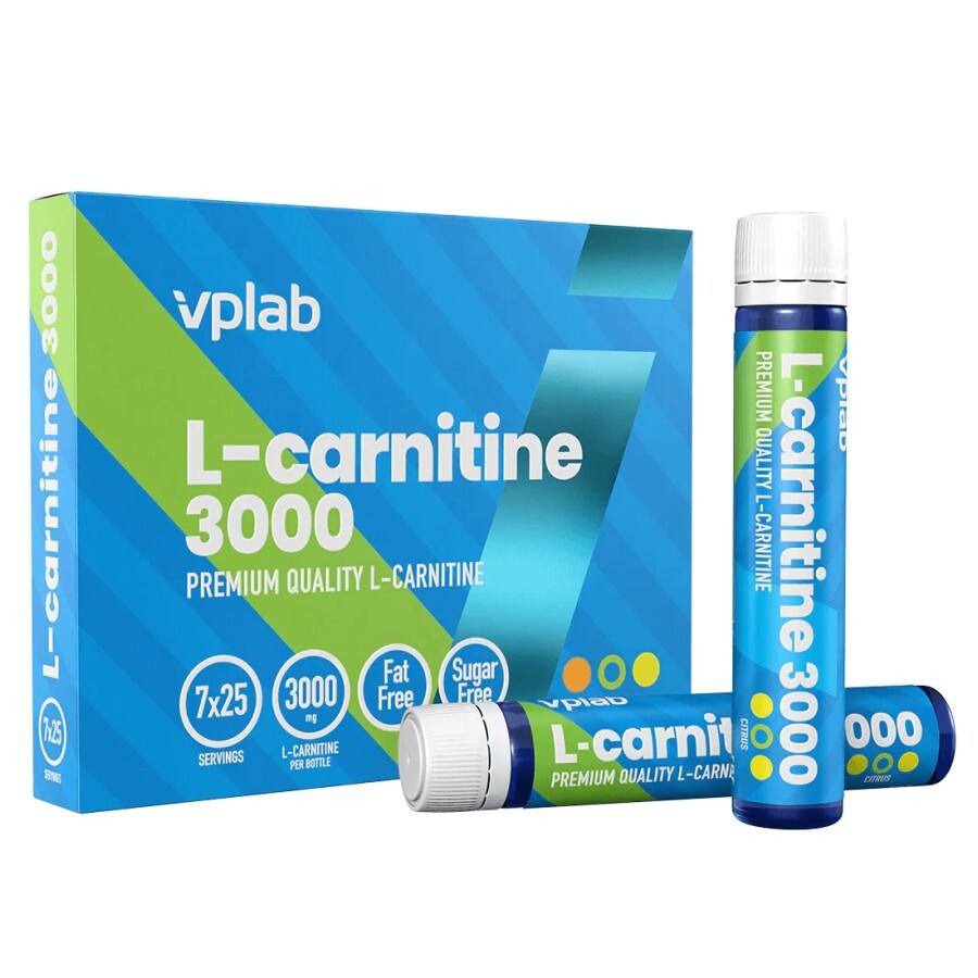 L-Карнітин VPLab L-CARNITINE 3000, 25 мл х 7 шт.: цены и характеристики