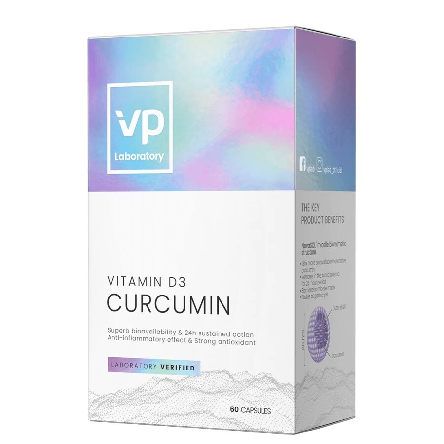 Куркумін Вітамін Д3 VPLab Vitamin D3 Curcumin, №60: ціни та характеристики