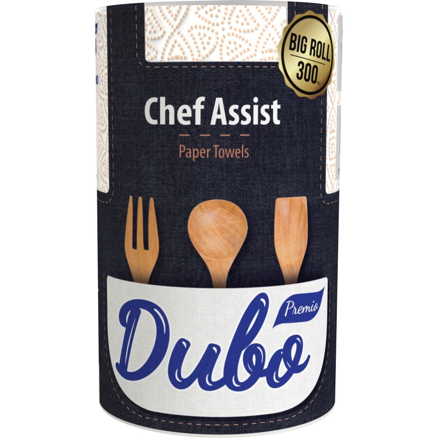 Бумажные полотенца Диво Premio Chef Assist 3 слоя 300 отрывов 1 рулон: цены и характеристики