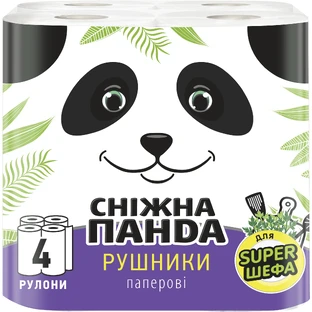 Бумажные полотенца Сніжна Панда 2 слоя 4 рулона