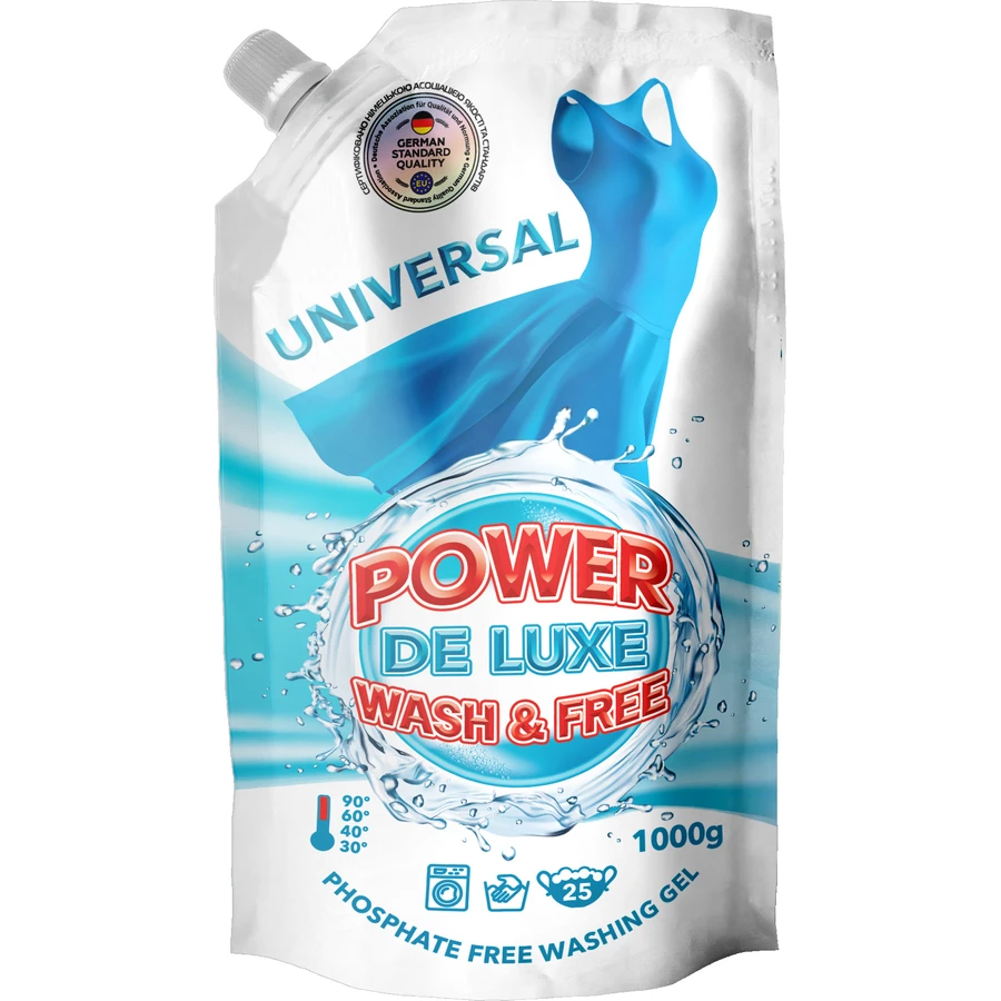 Гель для прання Power De Luxe Універсальний 1 кг: ціни та характеристики