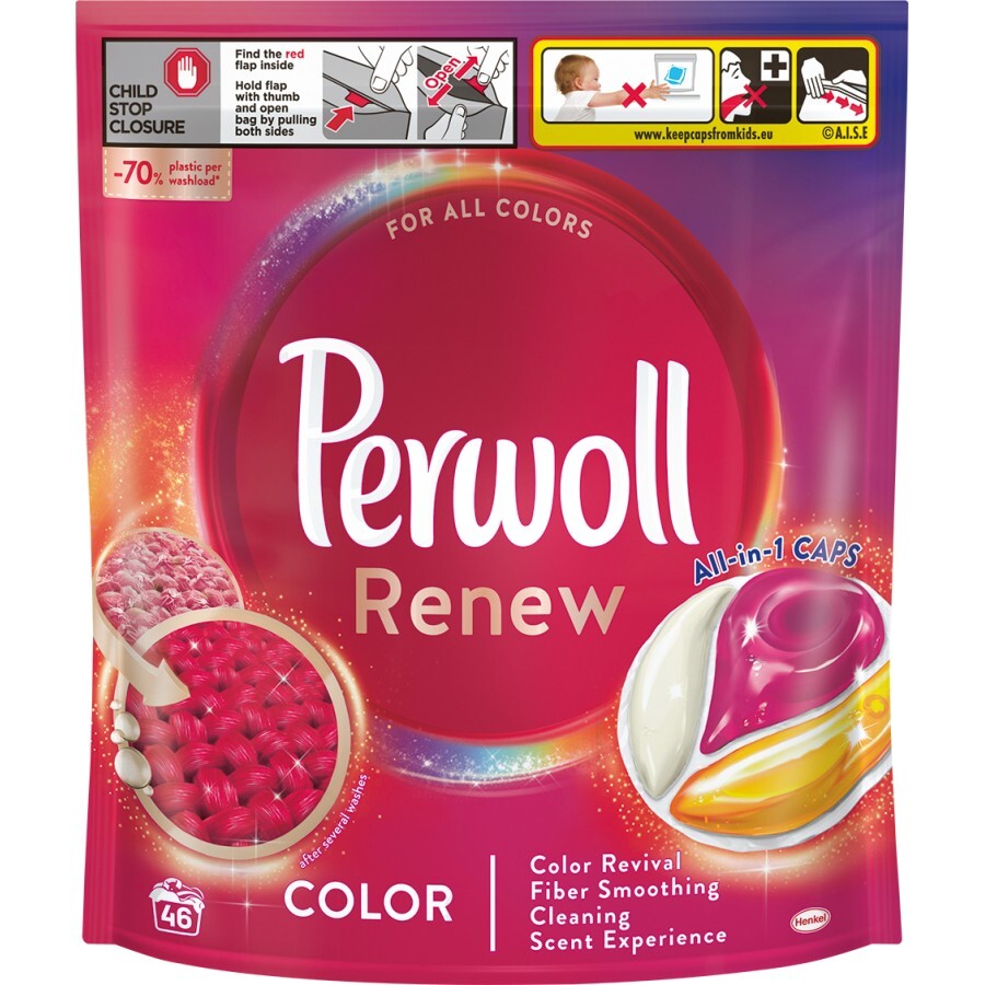 Капсулы для стирки Perwoll Renew Color для цветных вещей 46 шт.: цены и характеристики