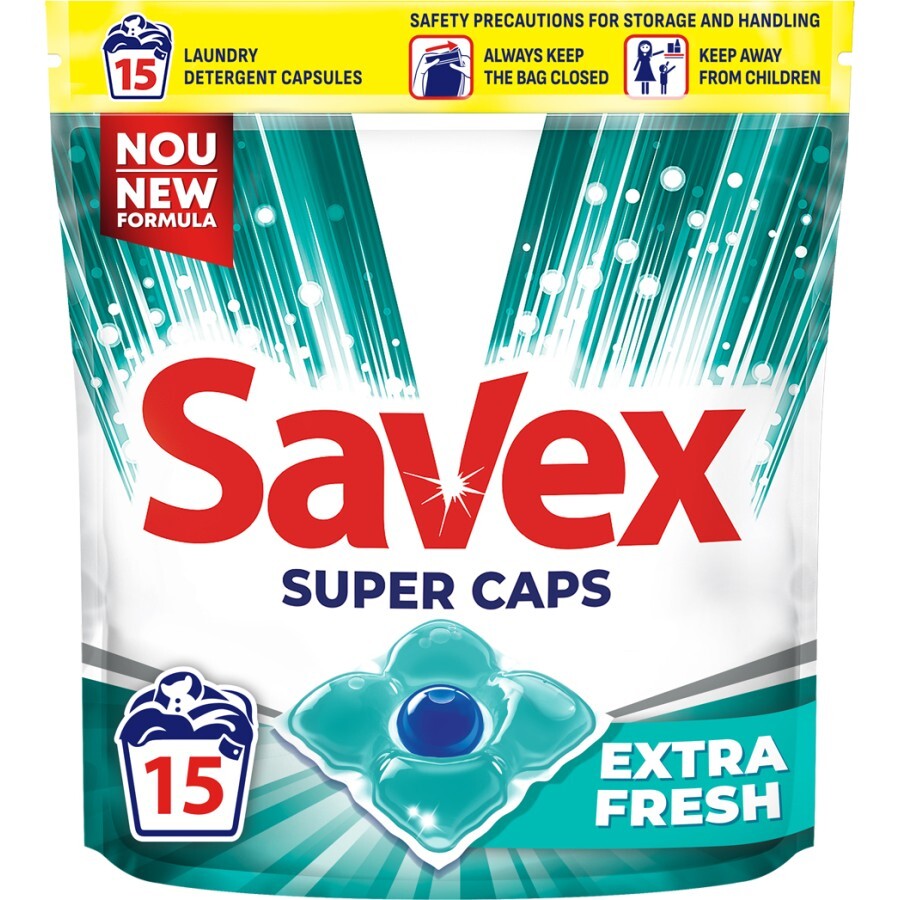 Капсули для прання Savex Super Caps Extra Fresh 15 шт.: ціни та характеристики