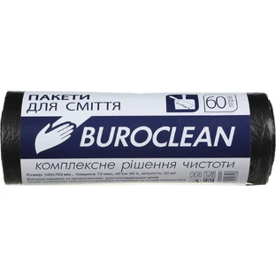 Пакеты для мусора Buroclean черные 60 л 20 шт.