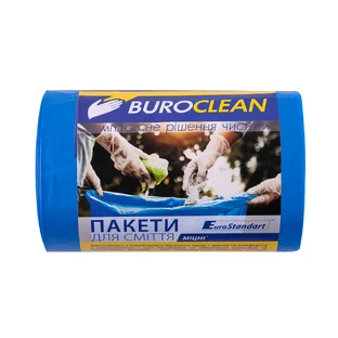 Пакети для сміття Buroclean EuroStandart міцні сині 60 л 40 шт.