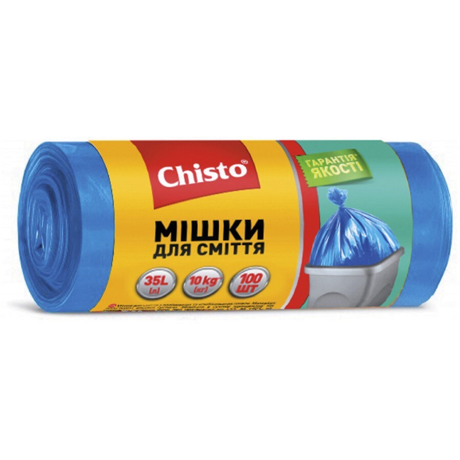 Пакеты для мусора Chisto Прочные 35 л 100 шт.: цены и характеристики