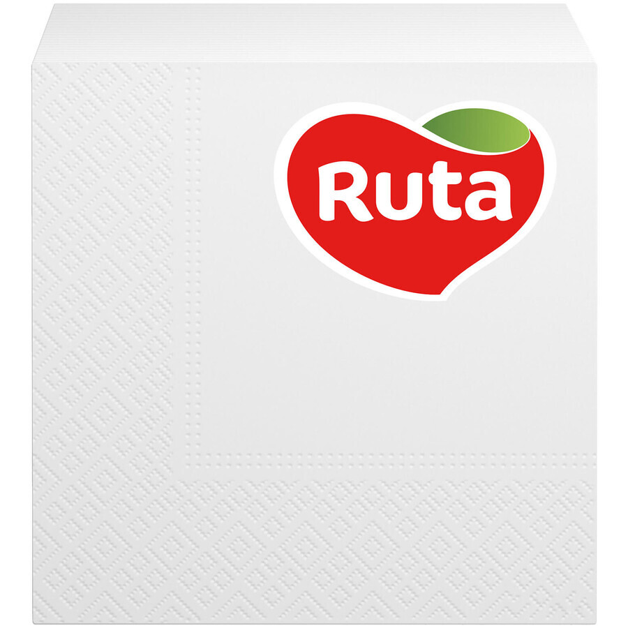 Серветки столові Ruta Double Luxe 24х24 см 2 шари Білі 40 шт.: ціни та характеристики