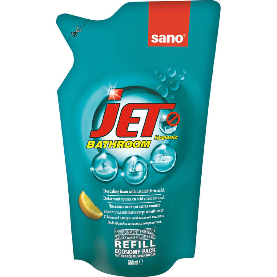 Спрей для чистки ванн Sano Jet Bathroom для мытья акриловых ванн запаска 500 мл: цены и характеристики